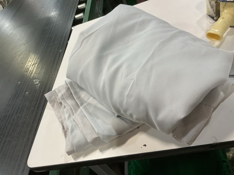 Condition photo showing As Is for european linen room darkening curtain 96 in x 84 in 244 cm x 213 cm ( of 1