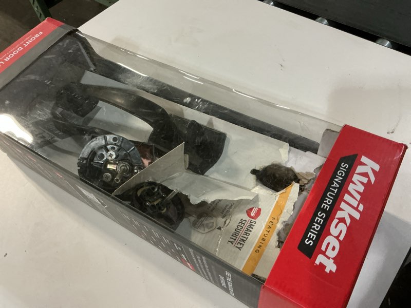 Condition photo showing Good Condition for Kwikset Prescott Front Door Lock Handle and Deadbolt Set, Entry Handleset Exterior with Interior Reversible Lever, Venetian Bronze, Pick Resistant SmartKey Rekey Deadbolt Security