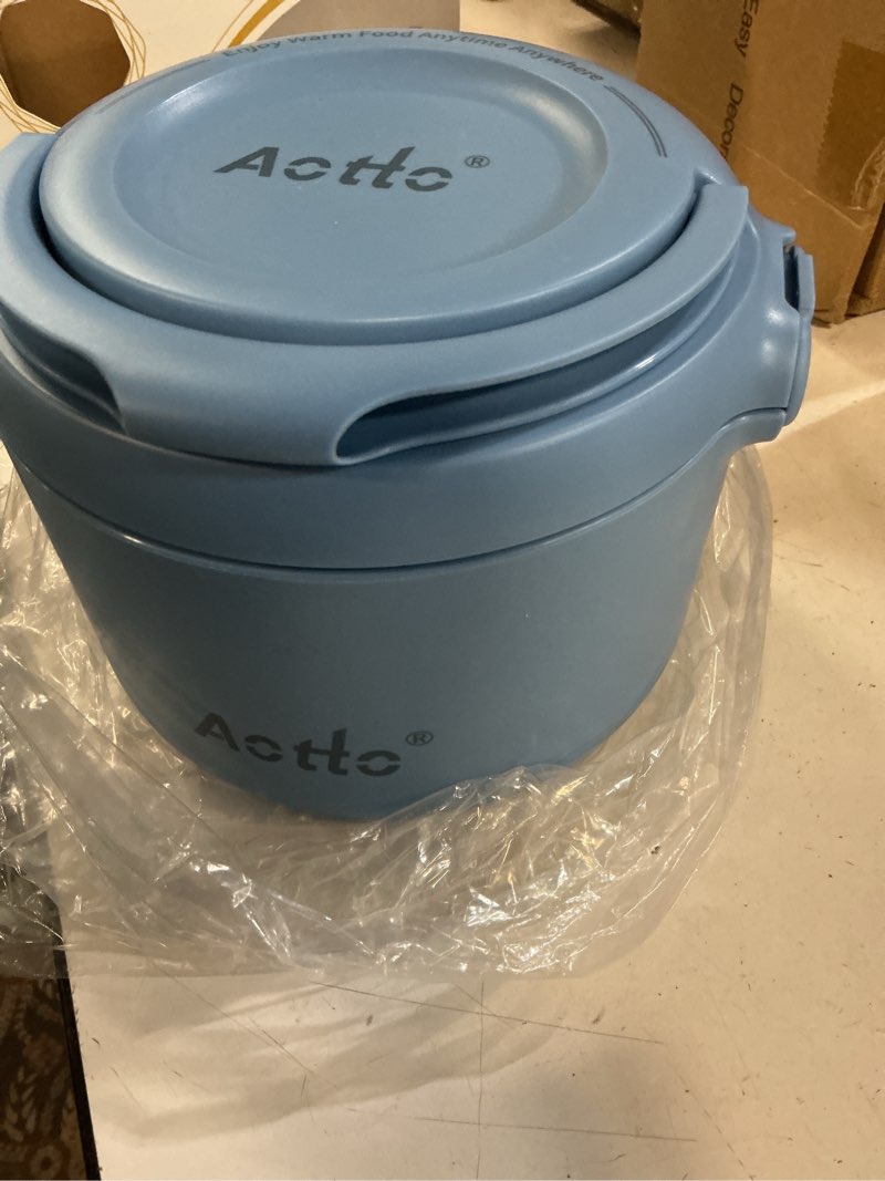 Condition photo showing New/Like New for aotto electric lunch box, 32 oz portable food warmer heater, lunch warmer portable for work/office/car/travel 12v/24v/110v 3-in-1, warming soup & meal, spill-free, men & women's gifts, blue
