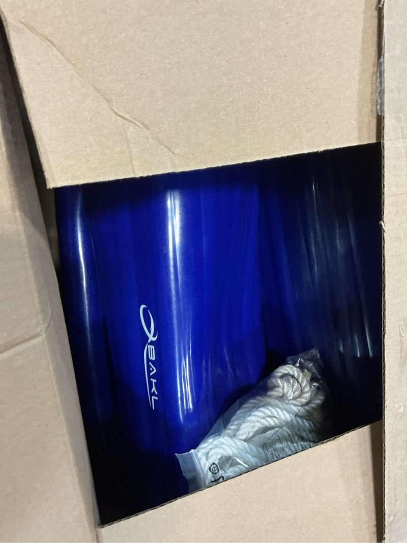 Condition photo showing Good Condition for boat fenders 4 pack 10 x 28 inches ribbed center hole boat fenders bumpers for docking, comes with ropes and pump to inflate mercury gray