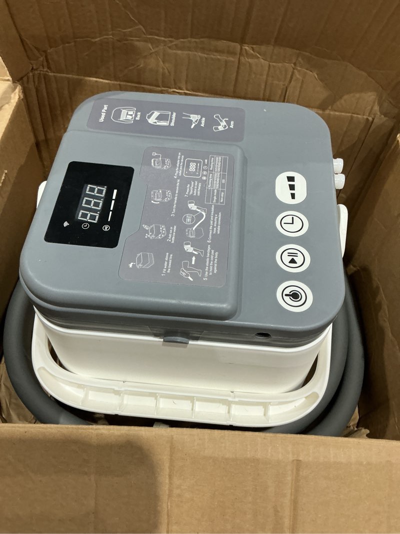Condition photo showing As Is for cold therapy machine, silent brushless pump knee ice machine with cryotherapy system, ice therapy machine for knee, shoulder, ankle, leg and hip