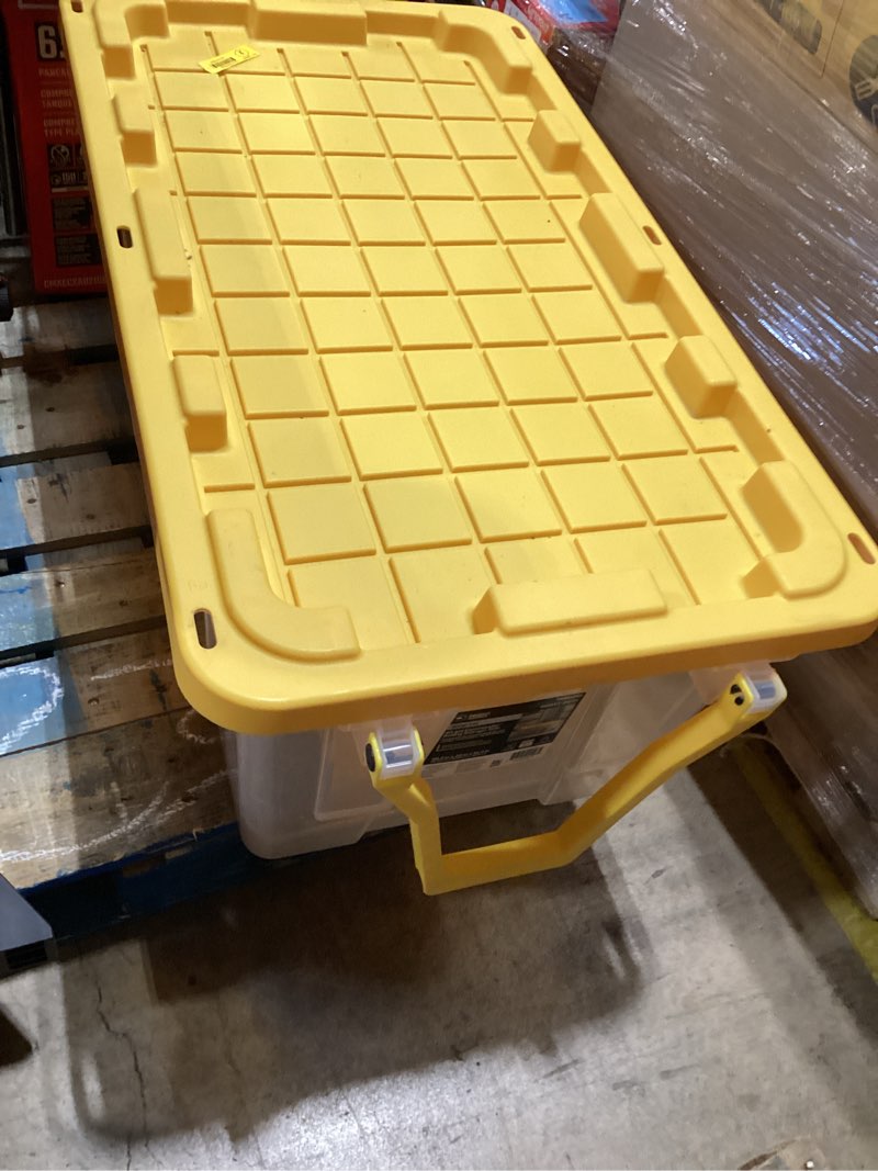 Condition photo showing Good Condition for project source commander x-large 40-gallon s (160-quart) clear heavy duty rolling tote with standard snap lid