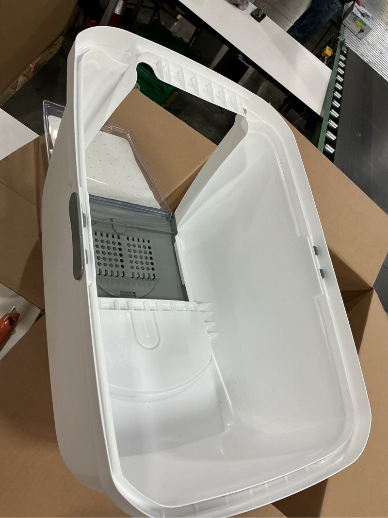 Condition photo showing Good Condition for catit airsift litter pan large – covered cat litter box with dual-action odor control leak preventing design – includes filter pad, easy to clean, reduces litter tracking - 22.4” l x 18.3” h x 15.3” w white/gray large (54.5 x 41.5 x 46 cm)
