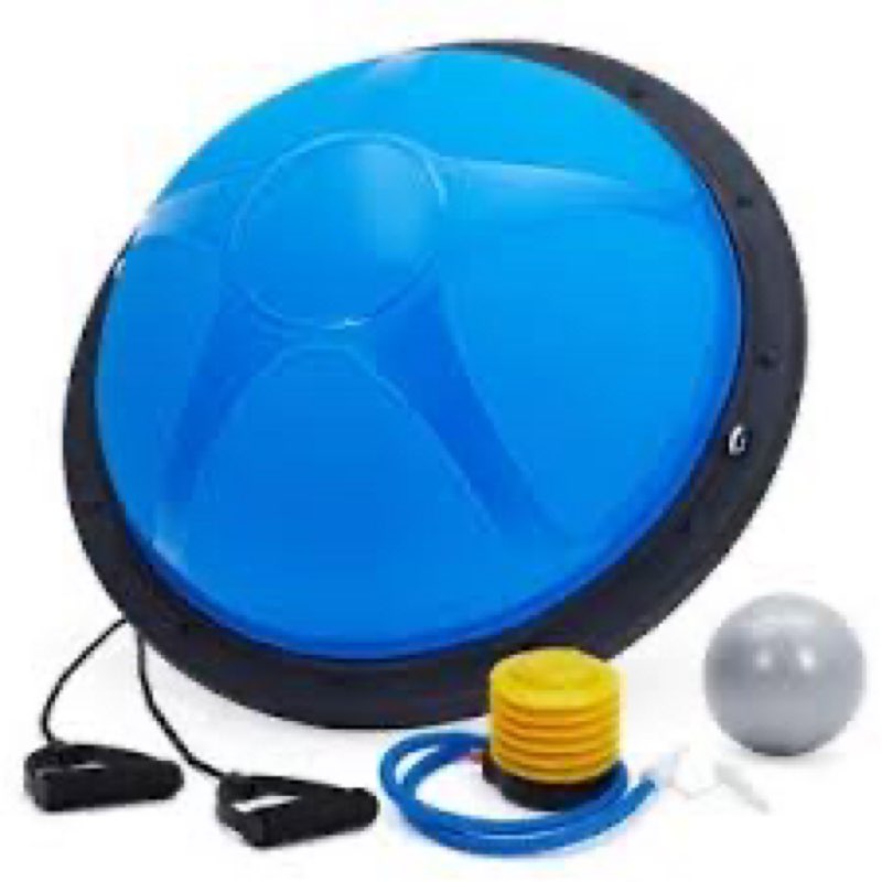 23in Balance Ball, 1600 lbs Half Exercise Ball with Nonslip Base, Inflatable Half Ball Balance Train