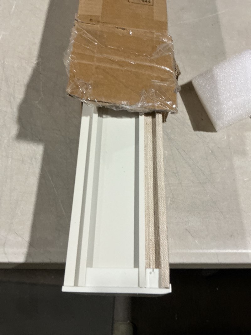 Condition photo showing As Is for persilux blackout roller shades for window blinds,cordless,linen fabric,thermal insulated fabric uv protection shades for home,office,bedroom,door,blackout-beige,31" w x 72" h 31"w x 72"h blackout-beige