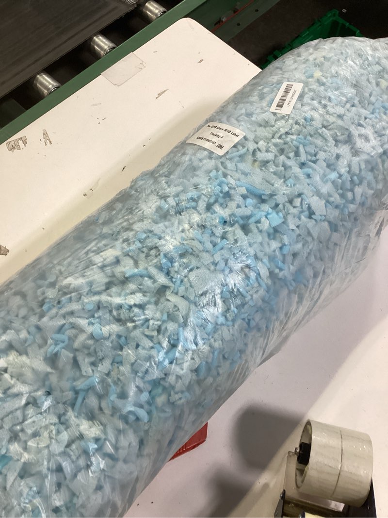 Condition photo showing New/Like New for Similar DR.DUDU 5lbs Shredded Memory Foam Filling for Bean Bag Filler, Soft and Convenient Pillow Stuffing Foam for Couch Cushion Dog Bed Chair Arts Crafts, Added Gel Particles (Blue) Blue 5lb