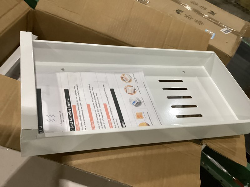 Condition photo showing New/Like New for HBL' 2 Pack | 21" Deep Pull Out Cabinet Organizer Adhesive, 10-Inch Wide Sturdy Carbon Steel Roll-Out Drawers for Face Frame or Frameless Cabinets,Slide-Out Shelves for Pantry. 21"D x 10.0"W x 3.1"H White 2