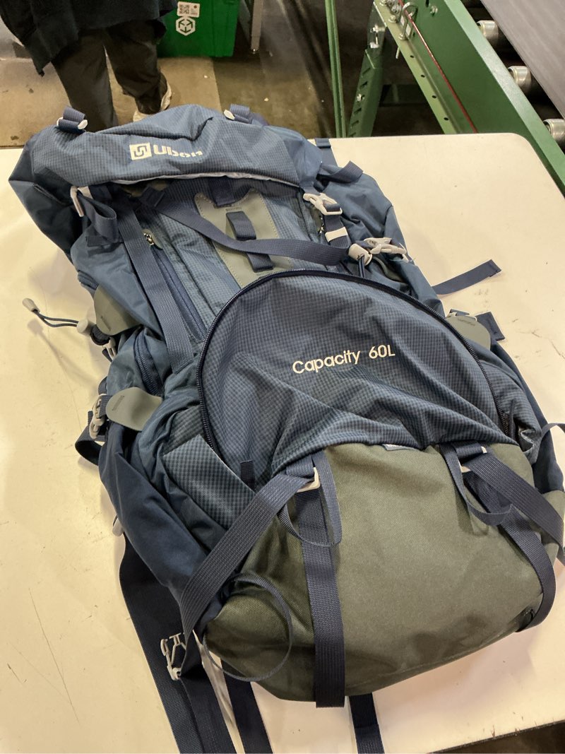 Condition photo showing Good Condition for ubon hiking backpack features a 60l capacity and blue ripstop fabric