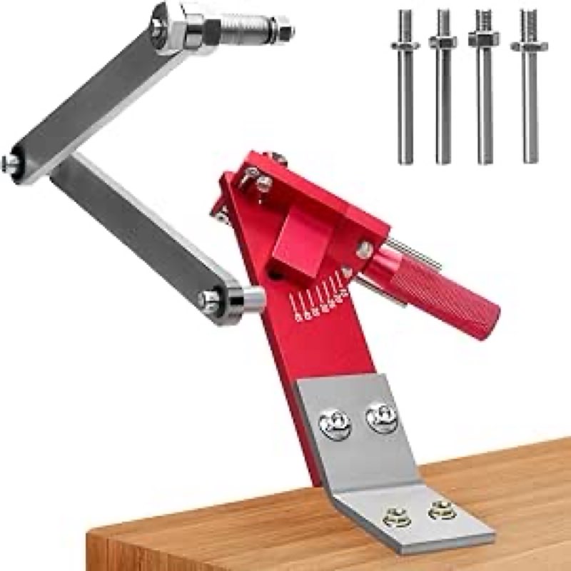 JOQQO Lawn Mower Blade Sharpener, 15° - 45° Adjustable Lawnmower Blade Sharpening Tool with 4 Adapte