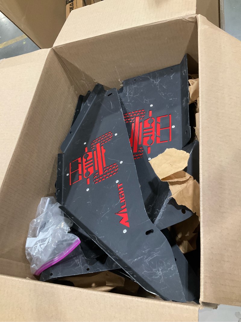 Condition photo showing As Is for nilight front inner fender liners compatible with 2007-2018 wrangler jk & jku unlimited bolt-on style fender flares ,2 years warranty
