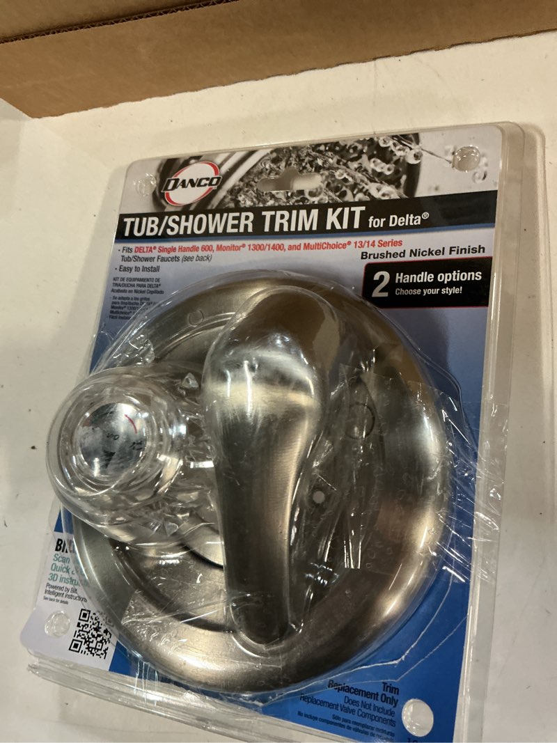 Condition photo showing Good Condition for danco 10004 trim kit, for use with delta tub and shower faucets, plastic, brushed nickel