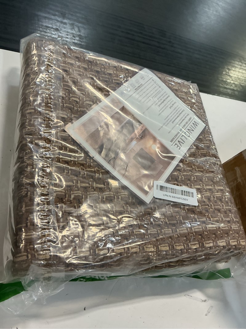Condition photo showing Good Condition for 3x5 ft rugs for bedroom - non-slip machine washable neutral rug for living room,faux jute rug,braided area rug,boho solid rugs for home and office,very soft,stain-resistan,tan brown 3'x5'(rectangular) brown
