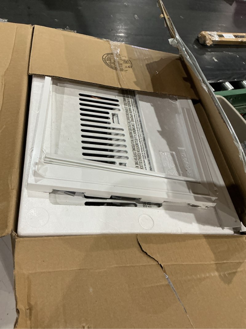 Condition photo showing As Is for lg 5000 btu window air conditioner with remote, easy button control ultra-quiet compact-size cools 150 sq.ft. for small room, washable filter ac unit easy installation white lw5025r