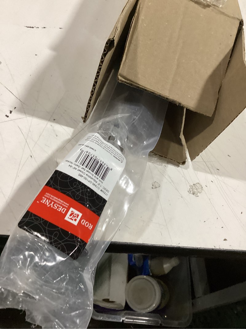 Condition photo showing Good Condition for rod desyne c-1945-dp150-485 1.5" premium heavy duty adjustable closet rod with socket set, 48 x 84", satin nickel