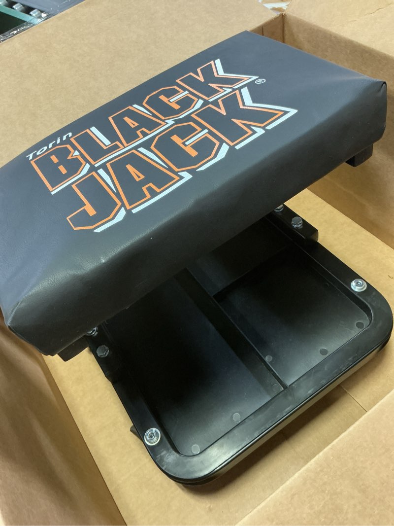 Condition photo showing Good Condition for Torin TR6100W BlackJack Rolling Creeper Garage/Shop Seat: Padded Mechanic Stool with Tool Tray Storage, Black Creeper Seat