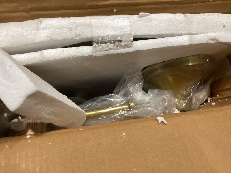 Condition photo showing Good Condition for deco 79 marble 2 tiered tiered server with gold post, 14" x 14" x 19", black 14.4"