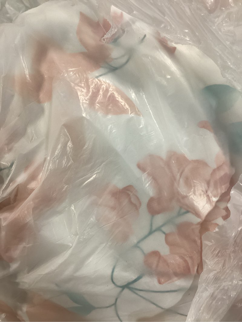 Condition photo showing As Is for cottolester queen comforter set- 7 pieces floral comforter bed in a bag,coral botanical comforter set with pillowcases,soft microfiber complete bedding sets for all season queen coral