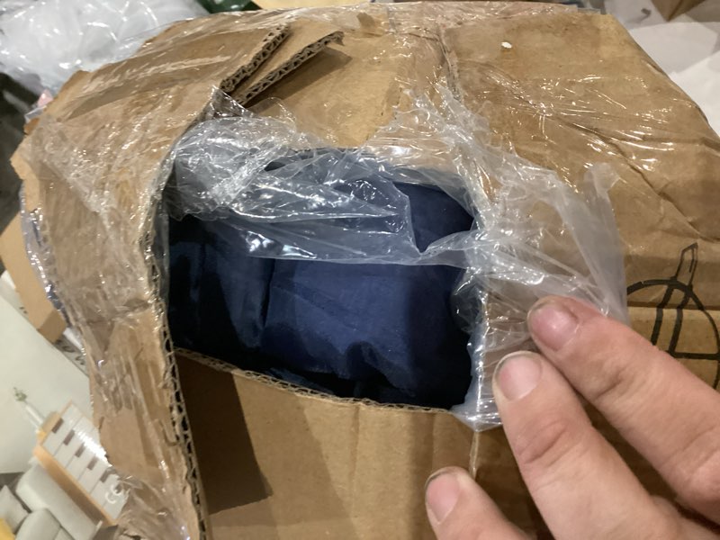 Condition photo showing As Is for REDCAMP Cotton Flannel Sleeping Bag for Camping Backpacking, Adults Cold Weather Envelope Sleeping Bags with 2/3/4/6lbs Filling Blue with 2lbs Filling