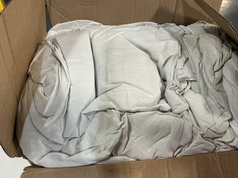 Condition photo showing Good Condition for bedsure oversized king comforter set - grayish white soft bedding for all seasons, cationic dyed bed set, 3 pieces, 1 oversized king size comforter (120"x98") and 2 pillow shams (20"x36"+2") oversized king 06 - grayish white