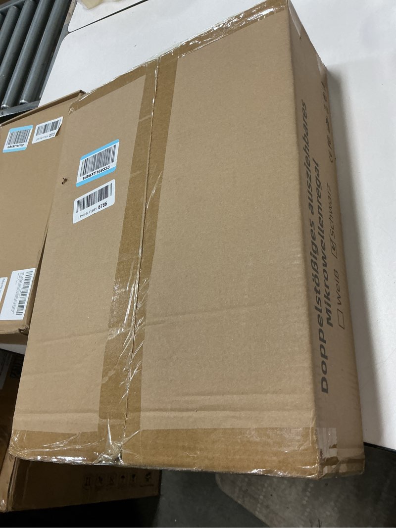 Condition photo showing New/Like New for BeSokar 2-Tier Microwave Rack - Height Adjustable & Extendable Kitchen Shelf with Drawer - Carbon St