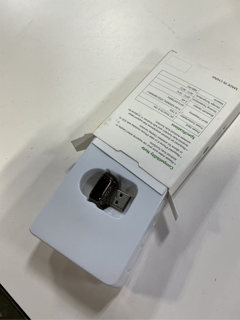 Condition photo showing New/Like New for mini wireless carplay adapter – converts wired carplay/android auto to wireless - plug & play converter - dual-band wifi for fast & stable performance seamless connection for car play adapter black