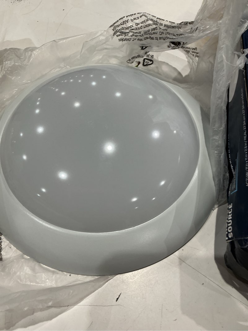 Condition photo showing As Is for project source flush mount light 1-light 11-in white flush mount light energy star