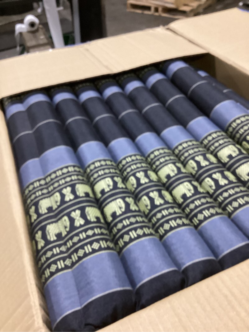 Condition photo showing As Is for (similar to)leewadee - foldable floor mattress - japanese roll up futon -trifold tatami mat- guest floor bed - camping mattress - thai massage mat, kapok filled, 75 x 28 inches, blue m: 75x28\" sf15 - blue