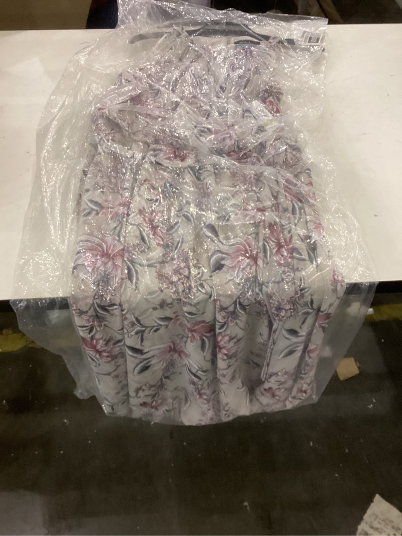 Condition photo showing New/Like New for Elegant Halter Neck Floral Chiffon Midi Dress 14 Petite Ecru