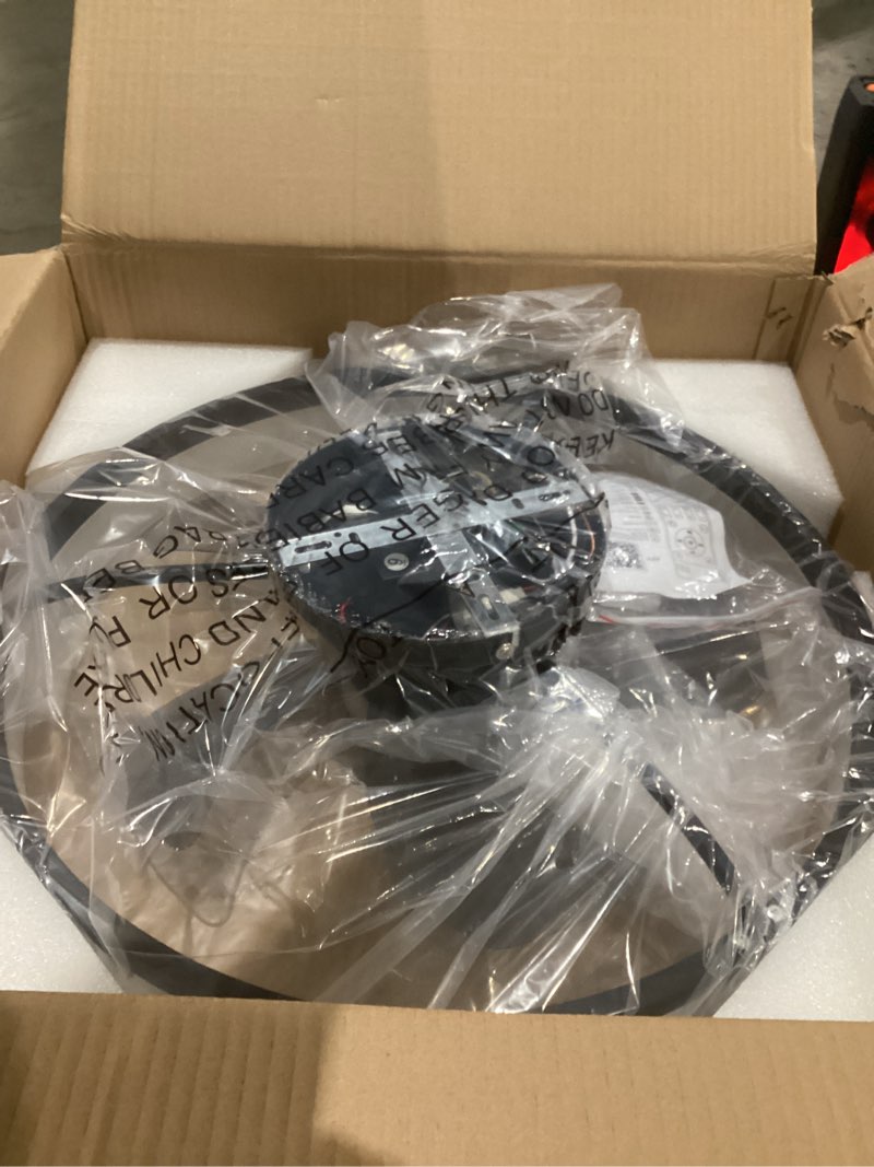 Condition photo showing New/Like New for volisun low profile ceiling fans with lights and remote, 19.7in fandelier ceiling fan with light, 3000k-6500k dimmable bladeless led fan light, black flush mount ceiling fans with lights for bedroom black 19.7 inch