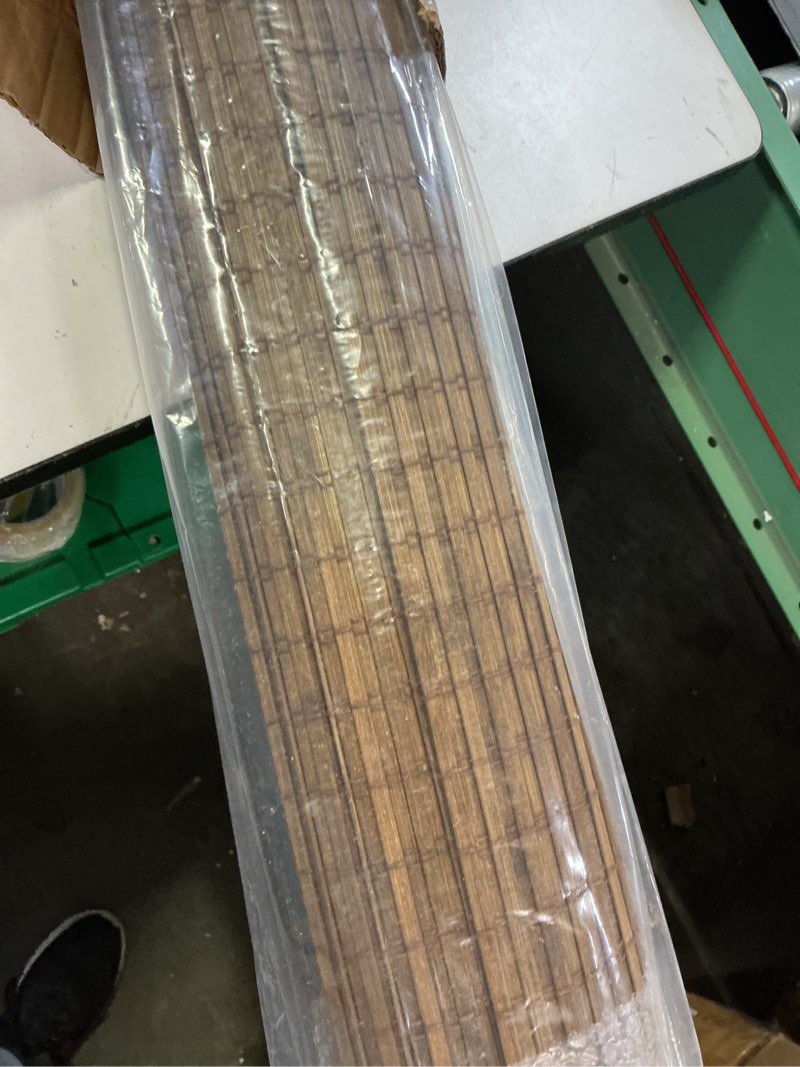 Condition photo showing Good Condition for lazblinds no tools no drill cordless bamboo roman shades, light filtering window treatment, roll up bamboo blinds for windows 42'' w x 64'' h, eastfield teak light filtering-eastfield teak 42" w × 64" h
