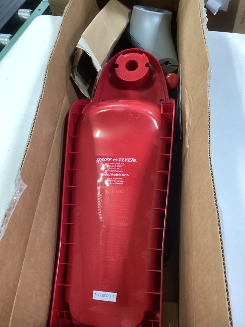 Condition photo showing As Is for radio flyer scoot 2 scooter, red, for kids ages 1-4, ride on toy or 4-wheel kids scooter, durable wheels and frame, converts easily with flip deck, toddler ride on toys