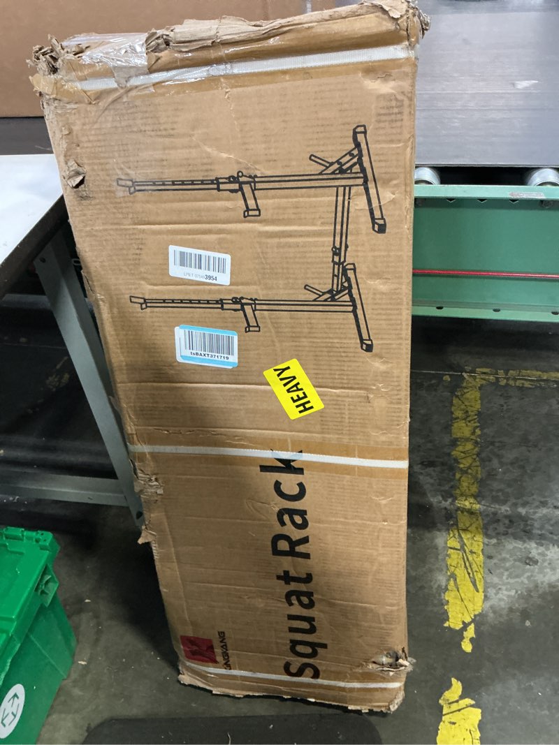 Condition photo showing New/Like New for adjustable squat rack,multi-function barbell rack for weight lifting and home gym fitness workout portable squat bench press