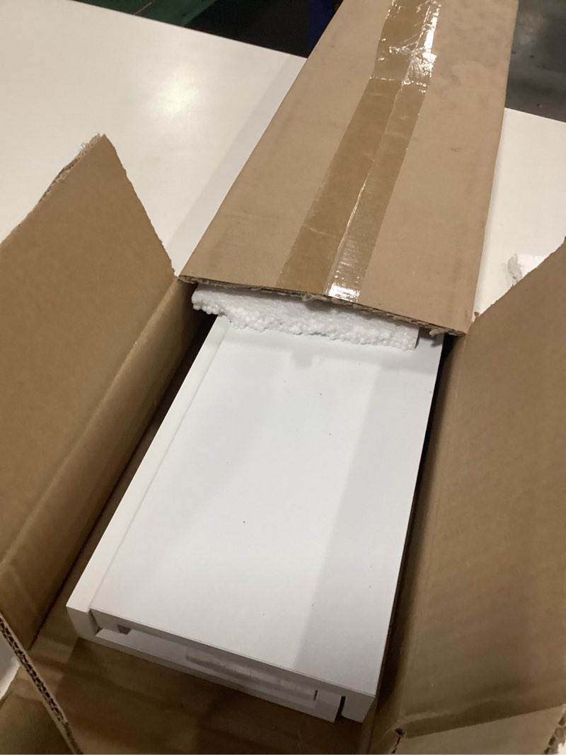 Condition photo showing Good Condition for White Floating Shelves for Wall Decor, Long Wall Mounted Storage Shelf for Bedroom, Living Room, Bathroom, Kitchen, Nursery, Display Picture Ledge Shelf with Lip Set of 2-36 Inches, White White 35.4in