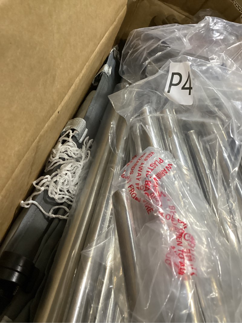 Condition photo showing New/Like New for Playpen for Babies and Toddlers,73"x71"Baby Playpen with Mat Indoor?Outdoor with Breathable Play Pen with Ocean Balls Hanging Pocket Basketball Hoop and Football Goal (Grey with Mat, 73"x71") Grey with Mat 73"x71"