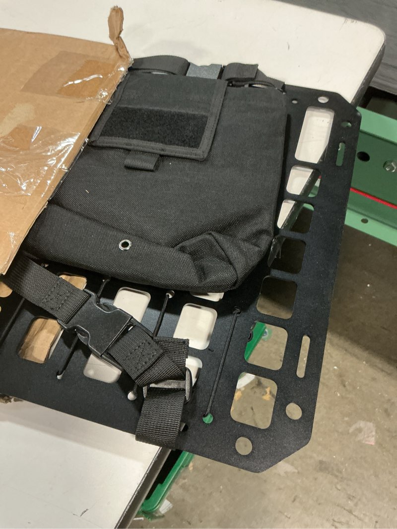 Condition photo showing As Is for tacnex rigid molle panel for vehicle seat back organizer aluminum alloy plate for auto modular storage patrol car tactical gear edc pouch holder holster bag rack mount platform aluminium alloy seat back panel