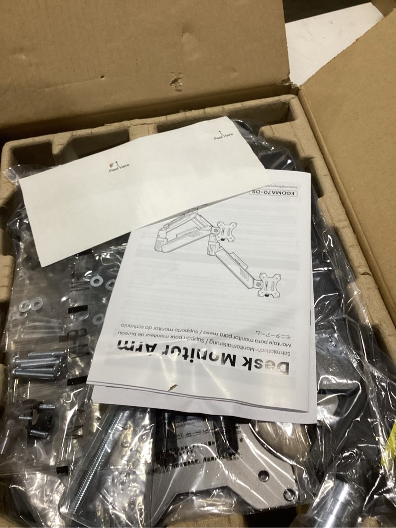Condition photo showing As Is for ergear dual monitor arm, full adjustable monitor mount for 13–32? screens, fast install computer monitor stand with tool-free vesa mount, max load 19.8 lbs, max vesa 100x100mm dual arms 13"-32"