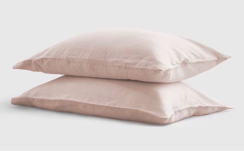 quince european linen pillowcase set king soft blush