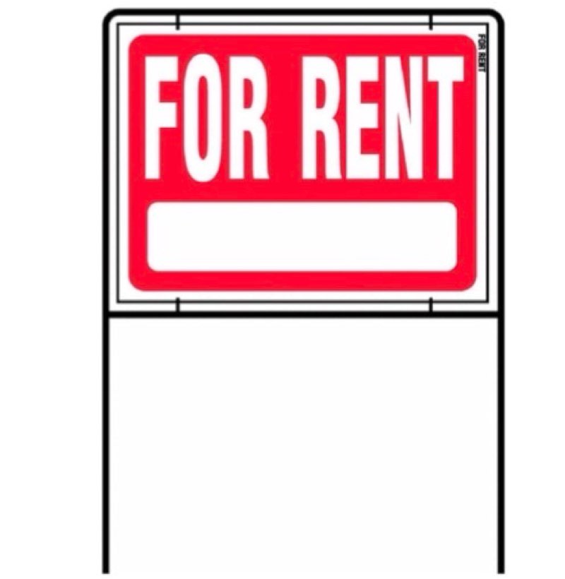 HY-KO Products RSF-FOR RENT Sign w/Frame FOR RENT