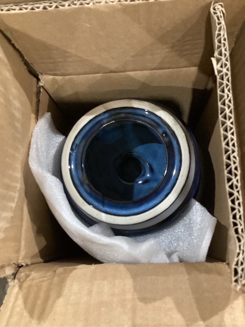 Condition photo showing As Is for Hasense Storage Containers for Kitchen Counter, Airtight Food Jar with Lid, 88 oz Cookie Candy Jar for Coffee Beans, Tea-leave, Sugar, Salt, Flour, Spice, Dog Treat Container, Blue Navy Blue - 88oz