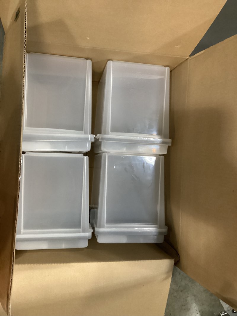 Condition photo showing Good Condition for iris usa file box weatherpro portable file organizer plastic file box for letter file w/organizer-lid, durable lid and gasket seal, secure latching buckles, stackable, lockable, clear 19 qt. 4 pack airtight - clear - 4 pack