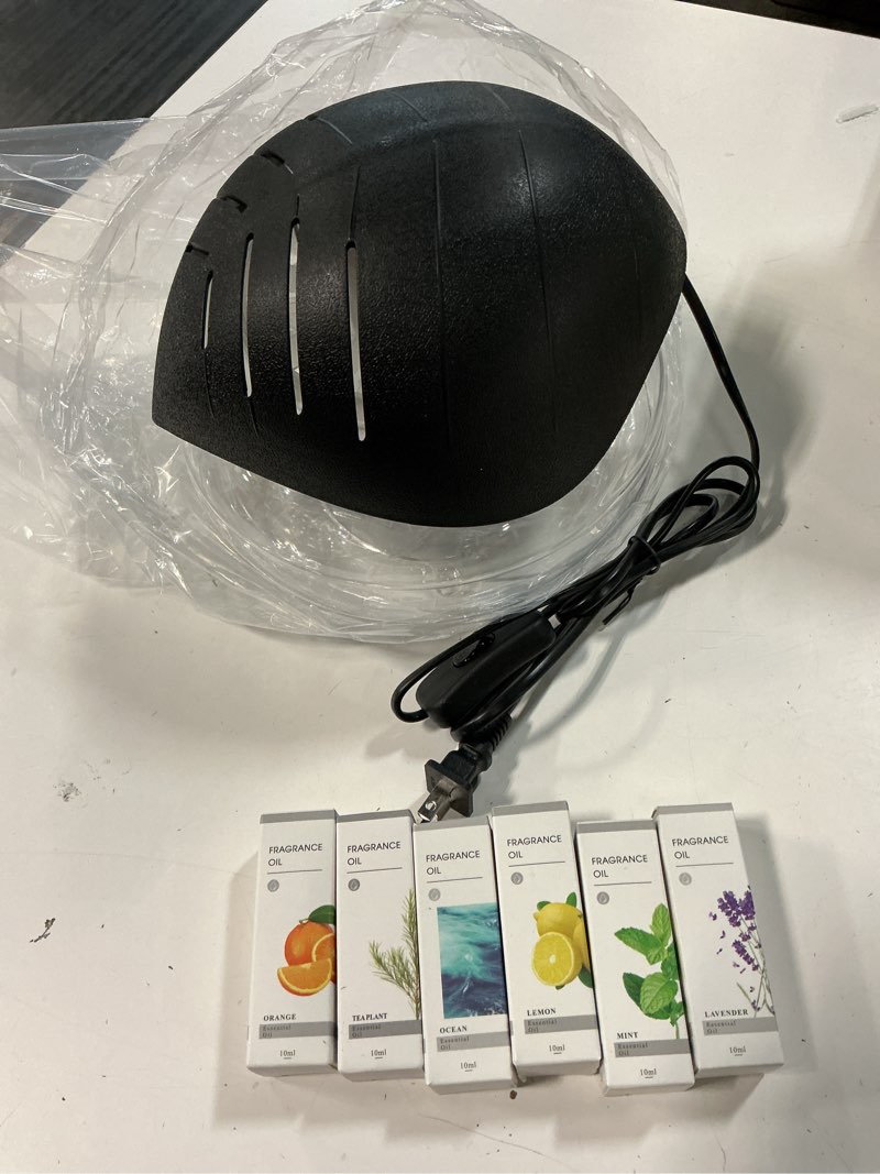 Condition photo showing New/Like New for water based air purifier for home with essential oil diffuser and humidifier function, rainbow air washer with led night light, freshener for smoke and pet odors, includes 6x10ml essential oils black
