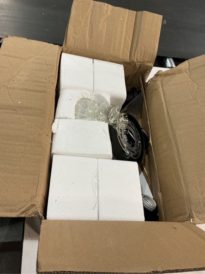 Condition photo showing As Is for 3-Light Bathroom Light Fixtures, 17.23" Black Modern Vanity Lights with Clear Glass Shade, Bathroom Wall Lamp for Mirror Kitchen Living Room Hallway Cabinet Porch Matte Black 3-Light