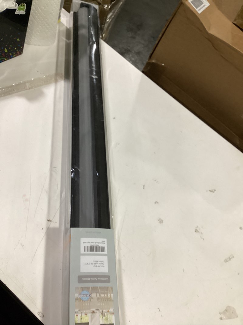 Condition photo showing New/Like New for persilux cordless zebra blinds for windows free-stop roller window shades (39" w x 72" h, black) dual layer light control for day and night, light filtering sheer shades for home, easy to install 39"w x 72"h black
