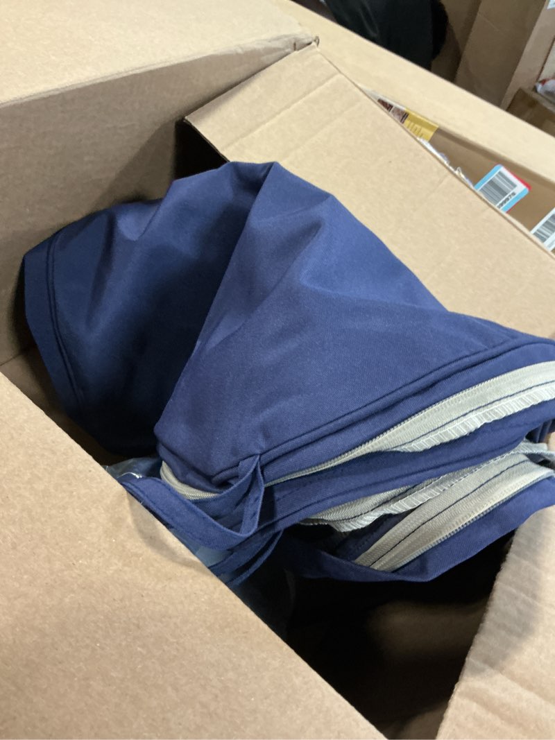 Condition photo showing Good Condition for favoyard outdoor chair cushions 17"x16"x2" set of 4 waterproof seat cushion for patio furniture with 3-year fade resistant removable cover attach straps hidden zipper round corner for yard garden navy blue 16 x 17 inch