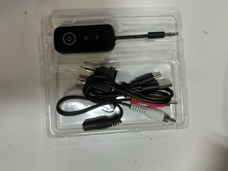 Condition photo showing Good Condition for premium pro bluetooth 5.4 transmitter receiver,airplane audio adapter,wireless transmitter for tv/travel flight,airline,gym.compatible with 2 airpods/headphones,bluetooth receiver for car/home stereo black