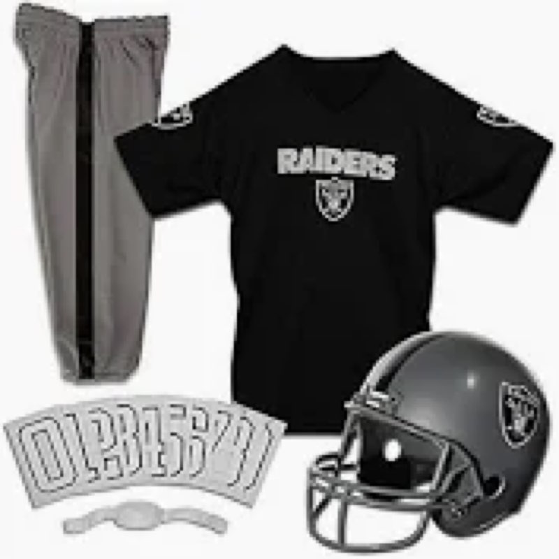 Oakland Raiders NFL Youth Helmet and Uniform Set by Franklin - Small