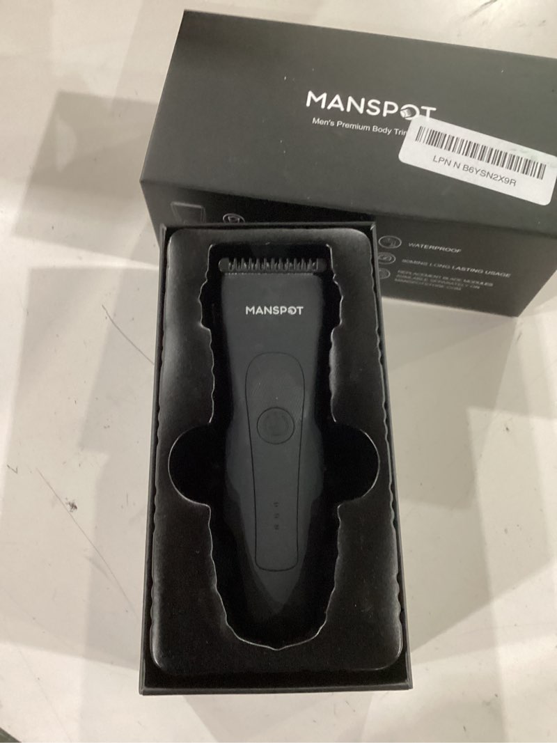 Condition photo showing New/Like New for manspot manscape groin & body hair trimmer for men, electric ball pubic trimmer shaver,manscape kit with 4 guard,replaceable ceramic blade heads,waterproof wet/dry shaver,90 minutes shaving black