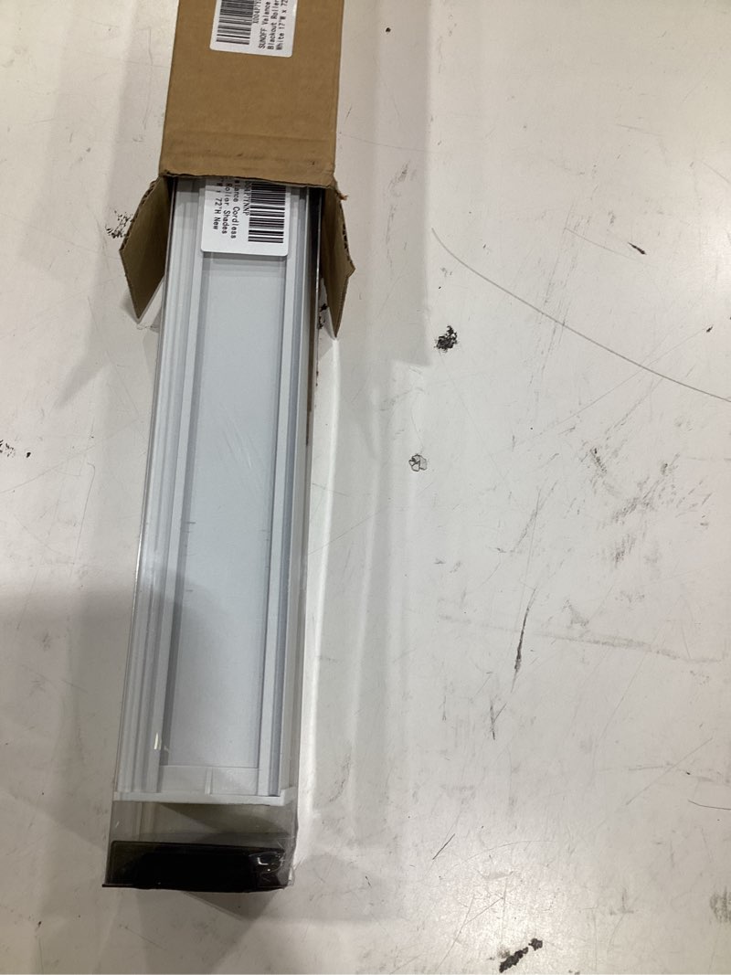 Condition photo showing Good Condition for sunoff cordless blackout roller shades blinds for windows free-stop,pull down room darkening with valance,thermal insulated woven fabric window door blinds for home,office,white 17" w x 72" h 17"w x 72"h white