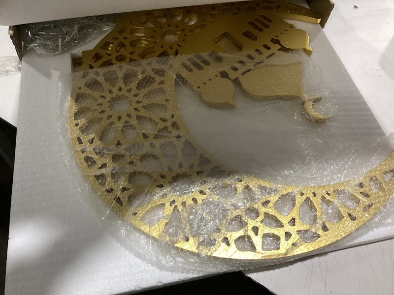 Thyle 2ft Large Ramadan Decorations for Home Islamic Crescent Ramadan Moon Lamp Decor LED Light up M