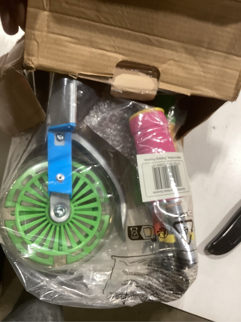 Condition photo showing New/Like New for Ozbozz Rainbow Folding Scooter with Light-Up Wheels, Adjustable Height, Rear Brake, for Kids Ages 5 and Up - Portable Design